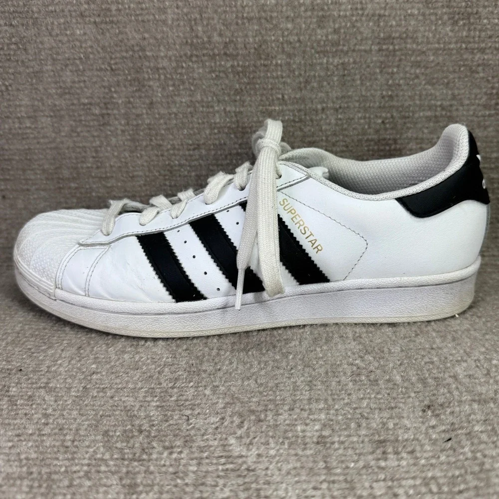 Adidas Superstar Mens 7.5 White Black Shell Toe‎ Classic Sneakers C77153